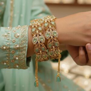 Zarcon stone fine quality openable ( Size 2/6 ) bangle